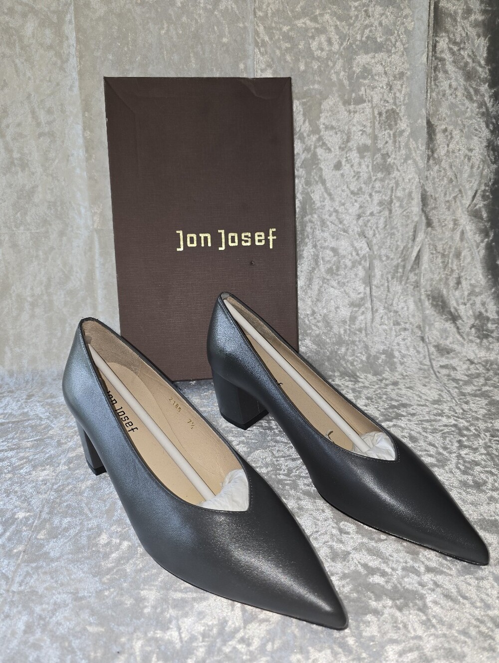 Jon Josef Shoes Willie Grey Leather Heels